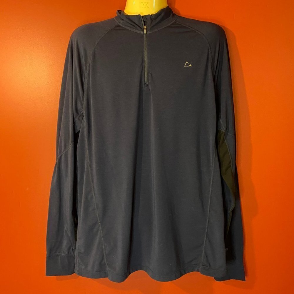 Paradox Men's Navy Blue 1/4 Zip Dri-Release Long Sleeved Shirt - Size Large